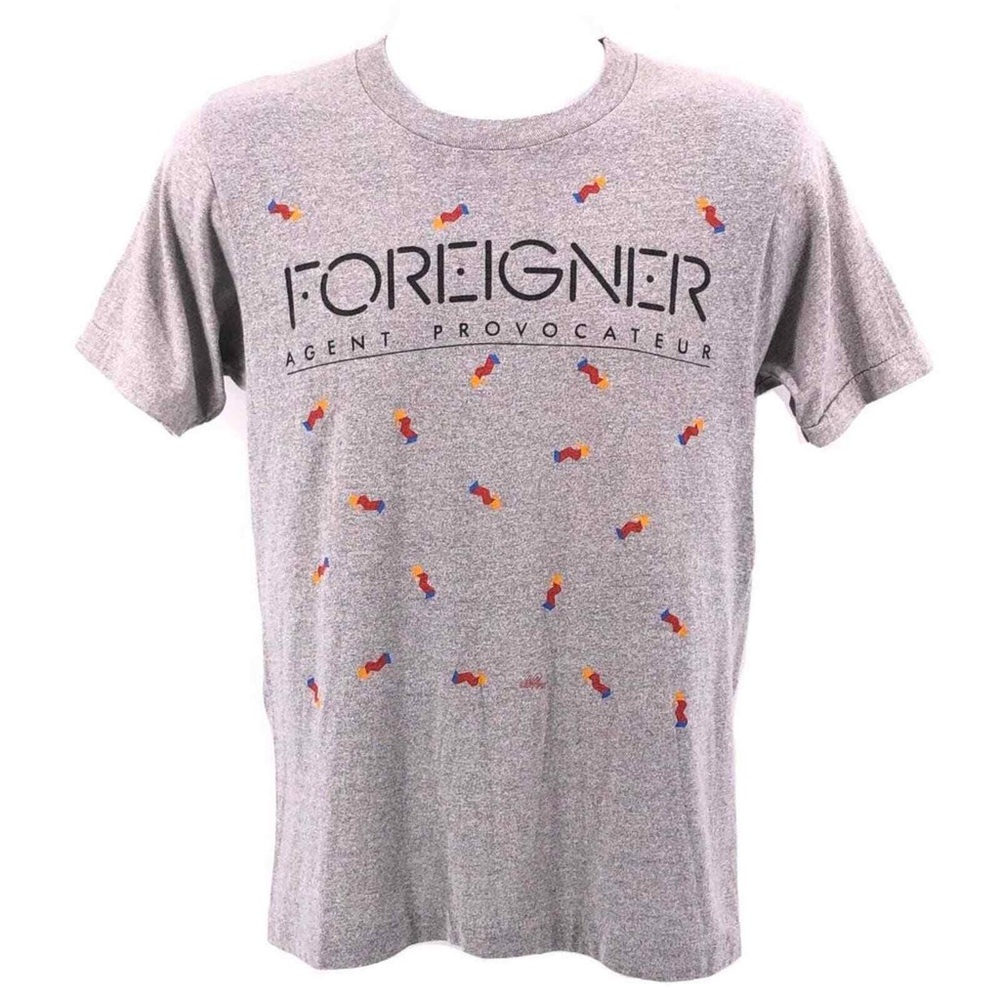 Vintage 80s Foreigner Agent Provocateur concert Band t-shirt Screen Stars tag - Picture 1 of 7